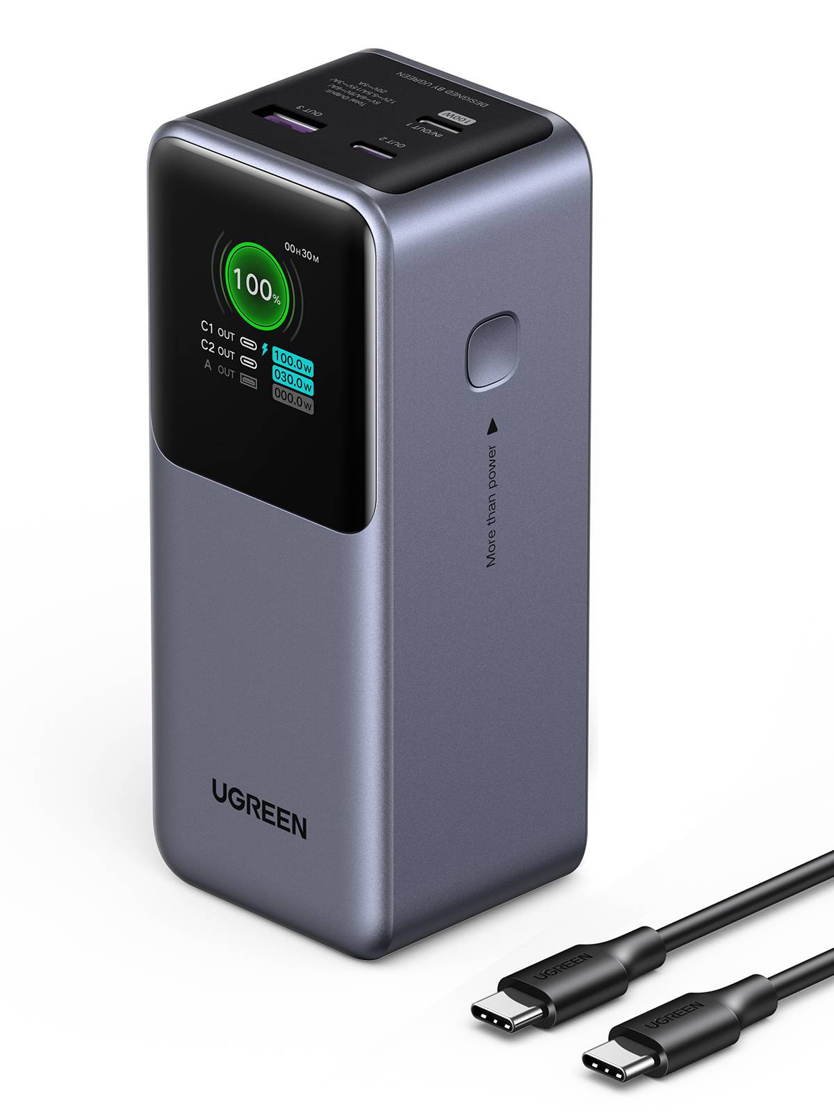 Ugreen 20000mAh 130W Fast Charging Powerbank Lithium Grijs