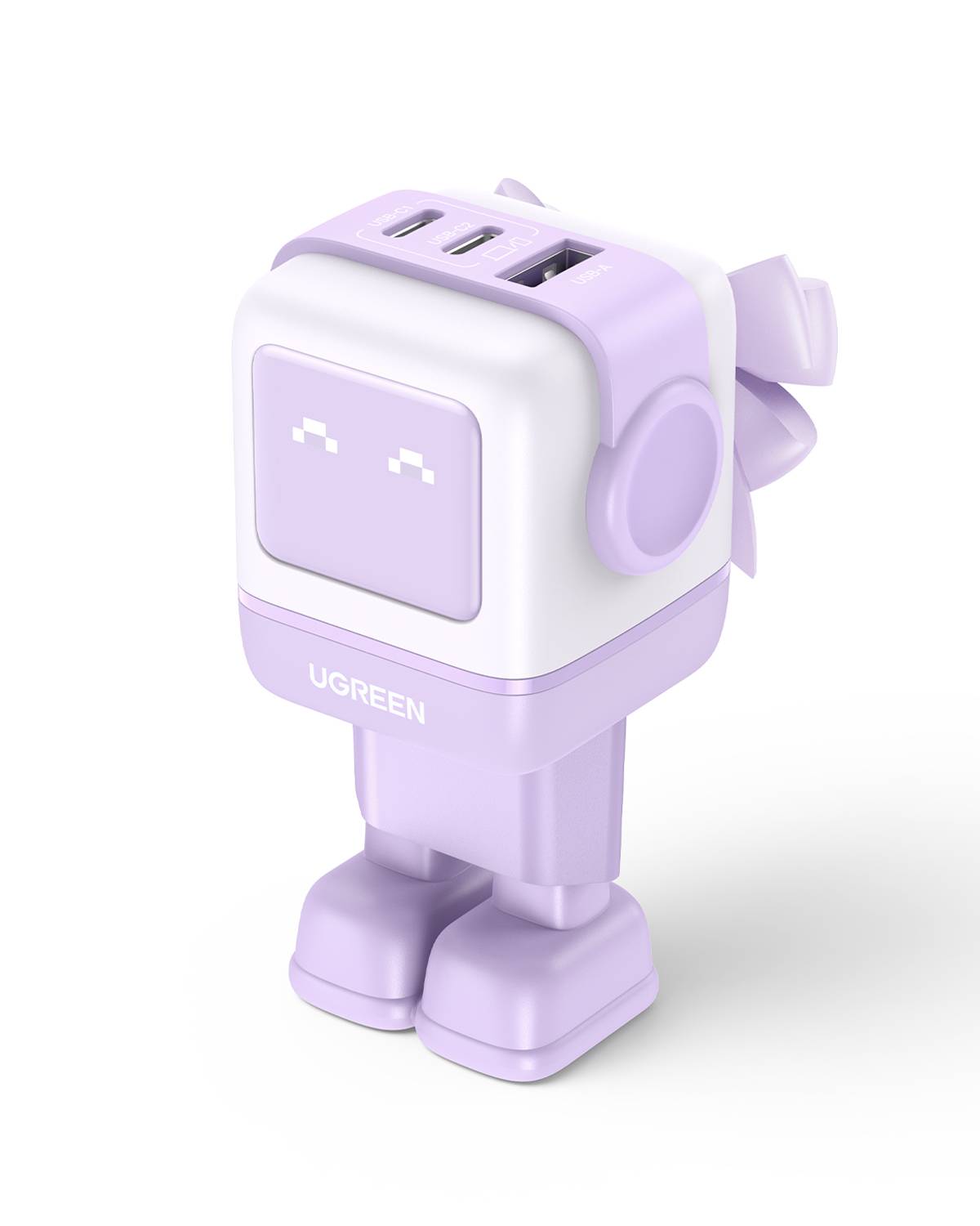 Ugreen Nexode RG 65W 3-Port GaN Mobiele computer, Mobiele telefoon, Muis, Laptop, Powerbank, Telefoon Roze AC Snel opladen Binnen