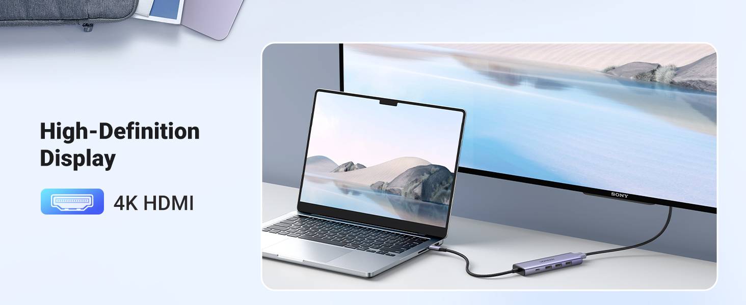 Ugreen 15596 laptop dock & poortreplicator Bedraad USB 3.2 Gen 1 (3.1 Gen 1) Type-A + Type-C Aluminium