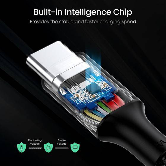 Ugreen 70429 USB-kabel 1 m USB C 0,48 Gbit/s 100 W Zwart