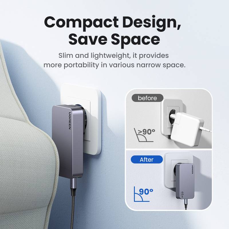 Ugreen Nexode Pro 65W GaN Travel Charger Binnen