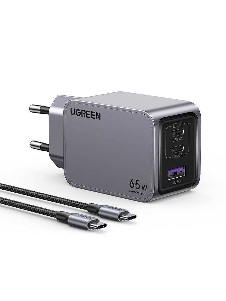 Ugreen 25871 oplader voor mobiele apparatuur Universeel Grijs AC Snel opladen Binnen