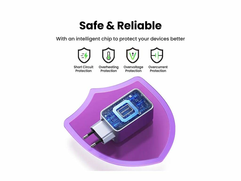 Ugreen Nexode Pro EU 3-Port GaN PD Fast Charger With USB-C Cable Universeel Zwart, Grijs AC Snel opladen Binnen