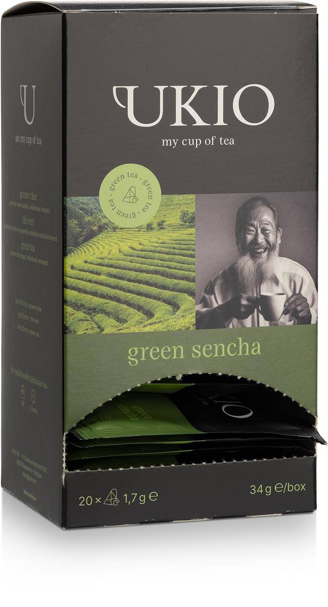 UKIO groene thee Sencha, individueel verpakt, pak van 20 stuks