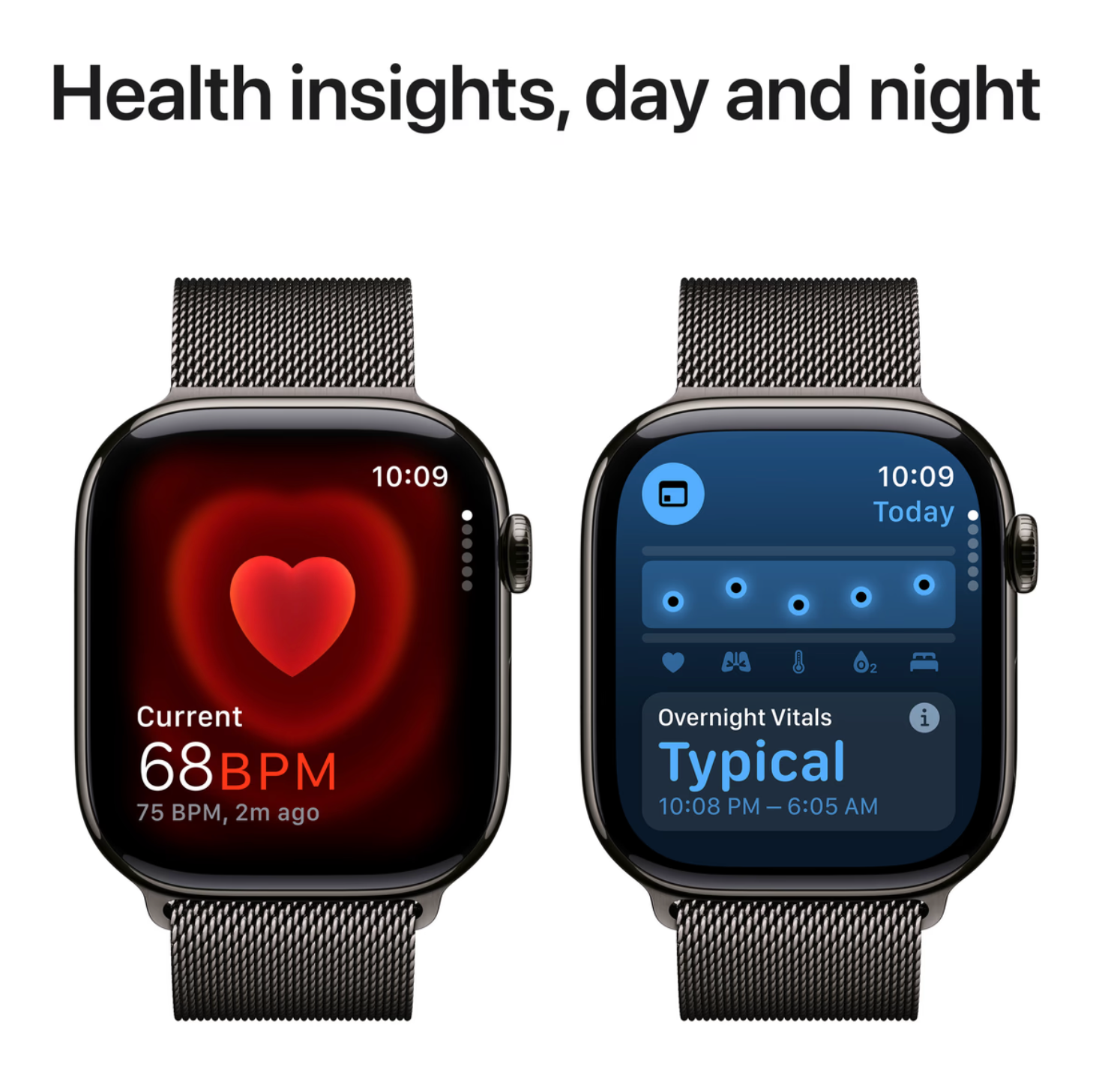 Apple Watch Series 10 4G 46mm Titanium Zwart Milanese Band S/M