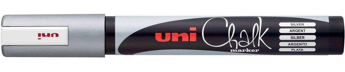 Uni-ball krijtmarker zilver, ronde punt 1,8 - 2,5 mm
