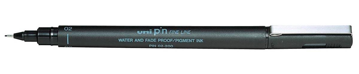 Uni Pin fineliner, ronde punt, 0,2 mm, zwart
