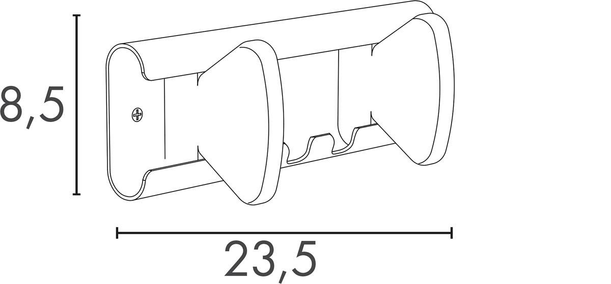 Unilux muurkapstok Aurora, wit, 2 haken