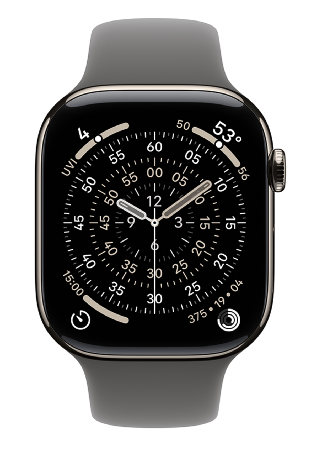 Apple Watch Series 11 42mm GPS + Cellular Titanium Sportbandje S/M Titanium (Grijs)