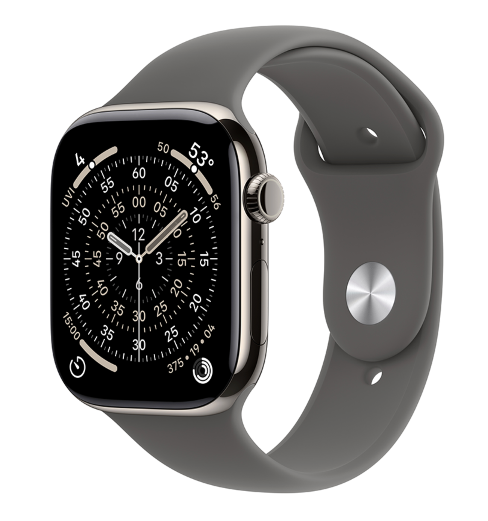 Apple Watch Series 11 42mm GPS + Cellular Titanium Sportbandje S/M Titanium (Grijs)