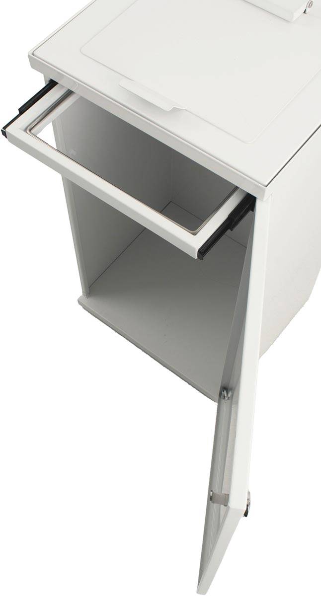 V-part modulaire afvalbak met deur en zakhouder 85 l, wit