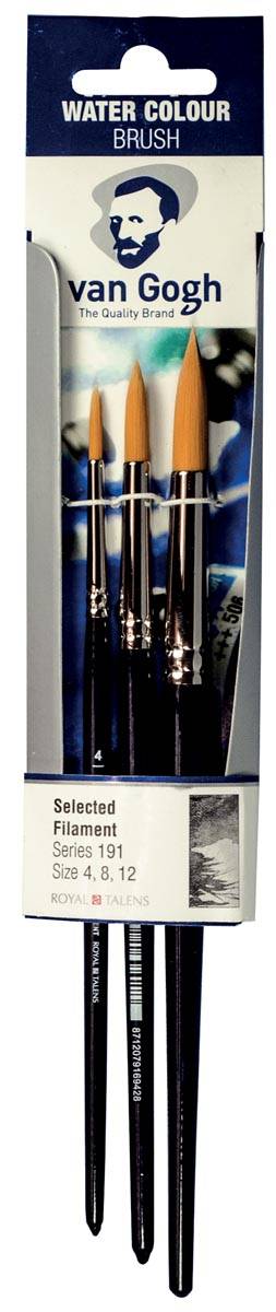 Van Gogh aquarelverf penselenset 191 middel, set met 3 penselen