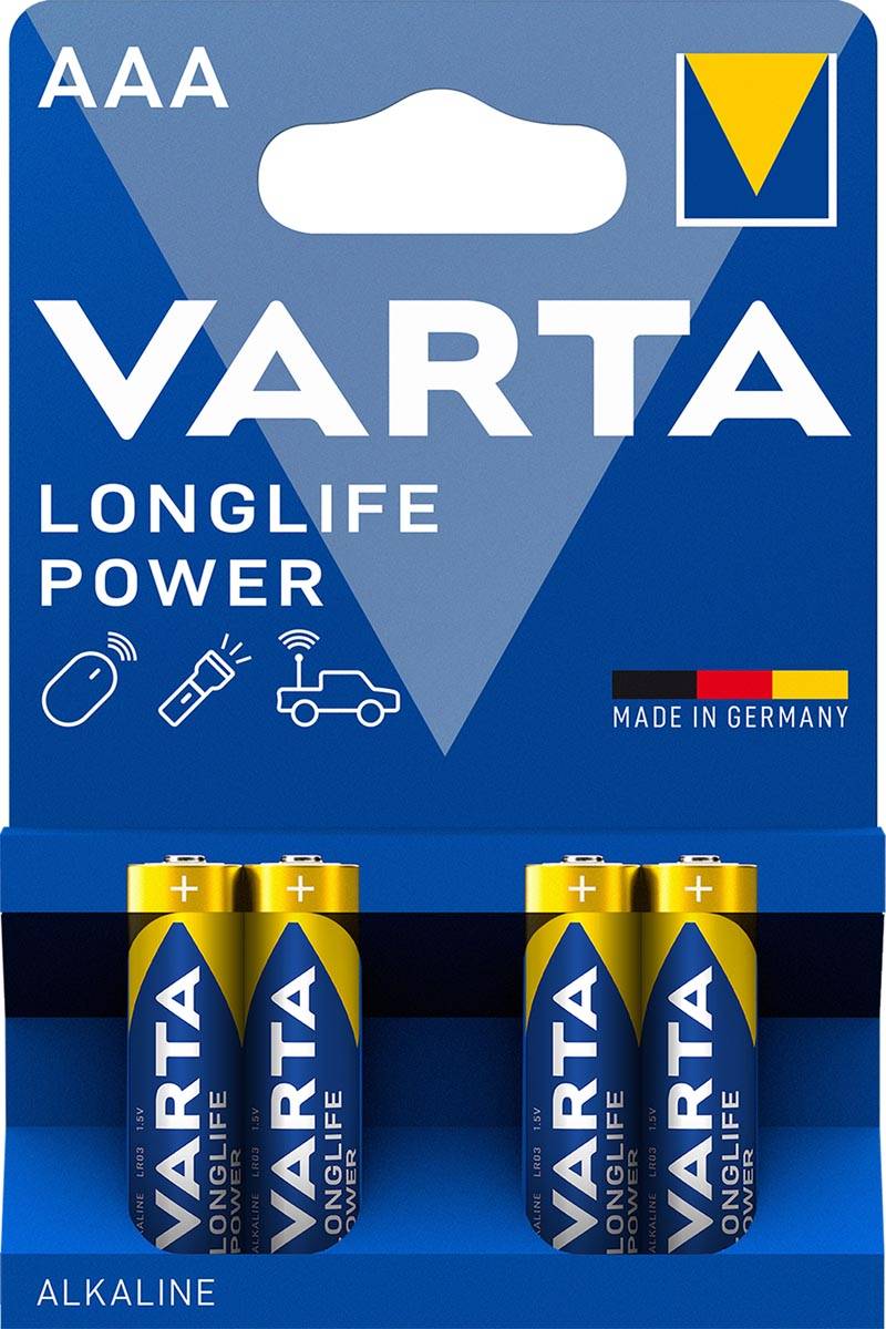 Varta batterij Longlife Power AAA, blister van 4 stuks
