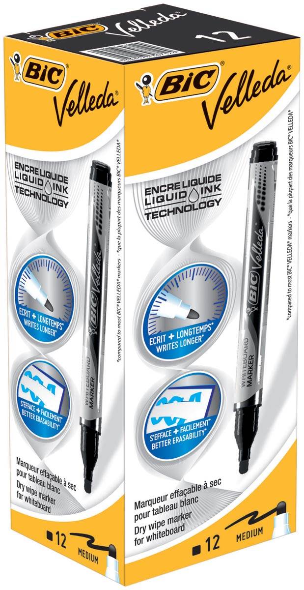 Velleda Whiteboardmarker Liquid Ink Pocket zwart