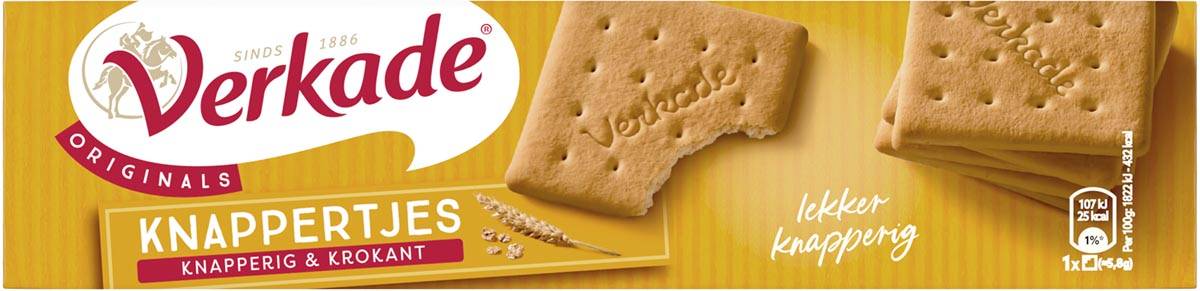 Verkade Knappertjes koekjes, pak van 220 gram