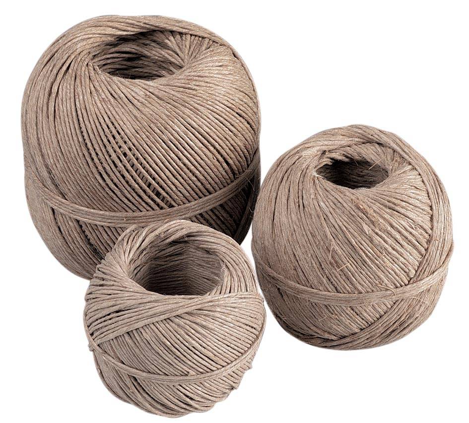 Vlaskoord touw uit 3 draden, bol van 140 g, +/- 65 m