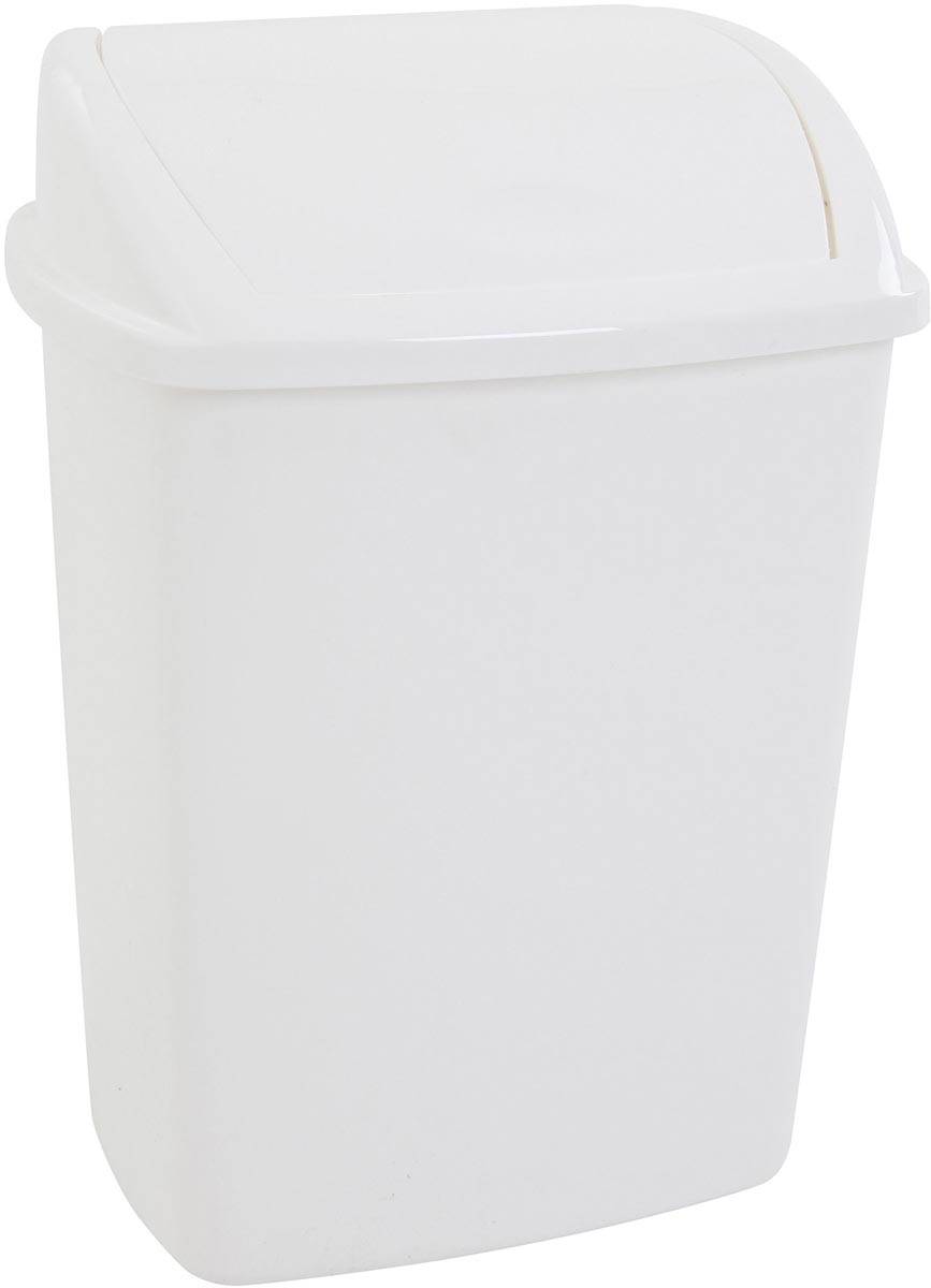 Vuilbak met swing deksel, 26 l, wit