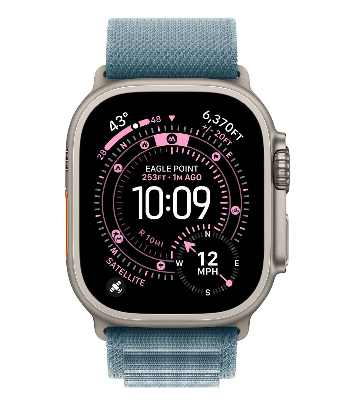 Apple Watch Ultra 3 Wifi + 5G - 49 mm Natural Titanium Case with Light Blue Alpine Loop Large