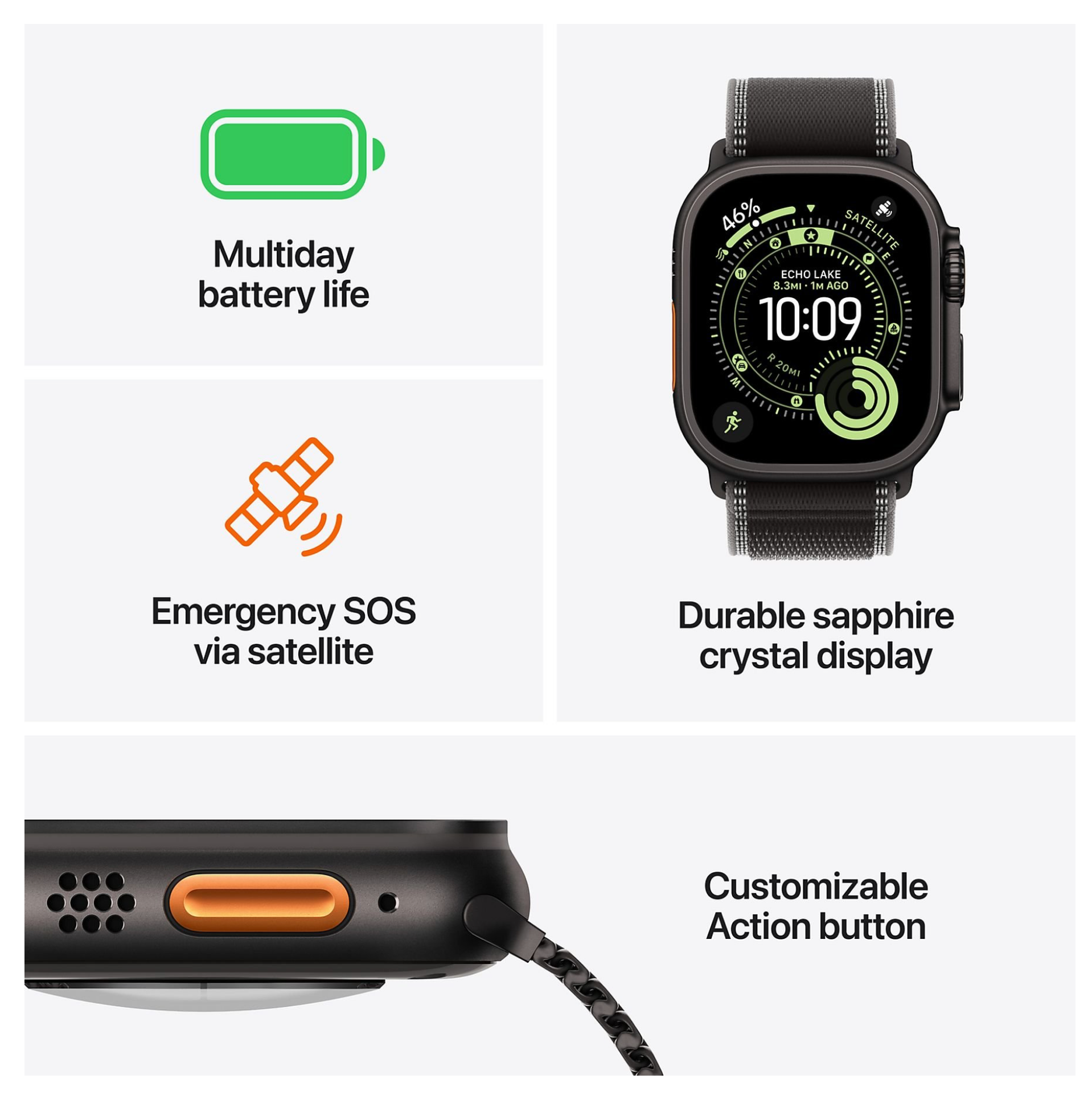 Apple Watch Ultra 3 Wifi + 5G - 49 mm Natural Titanium Case with Light Blue Alpine Loop Large