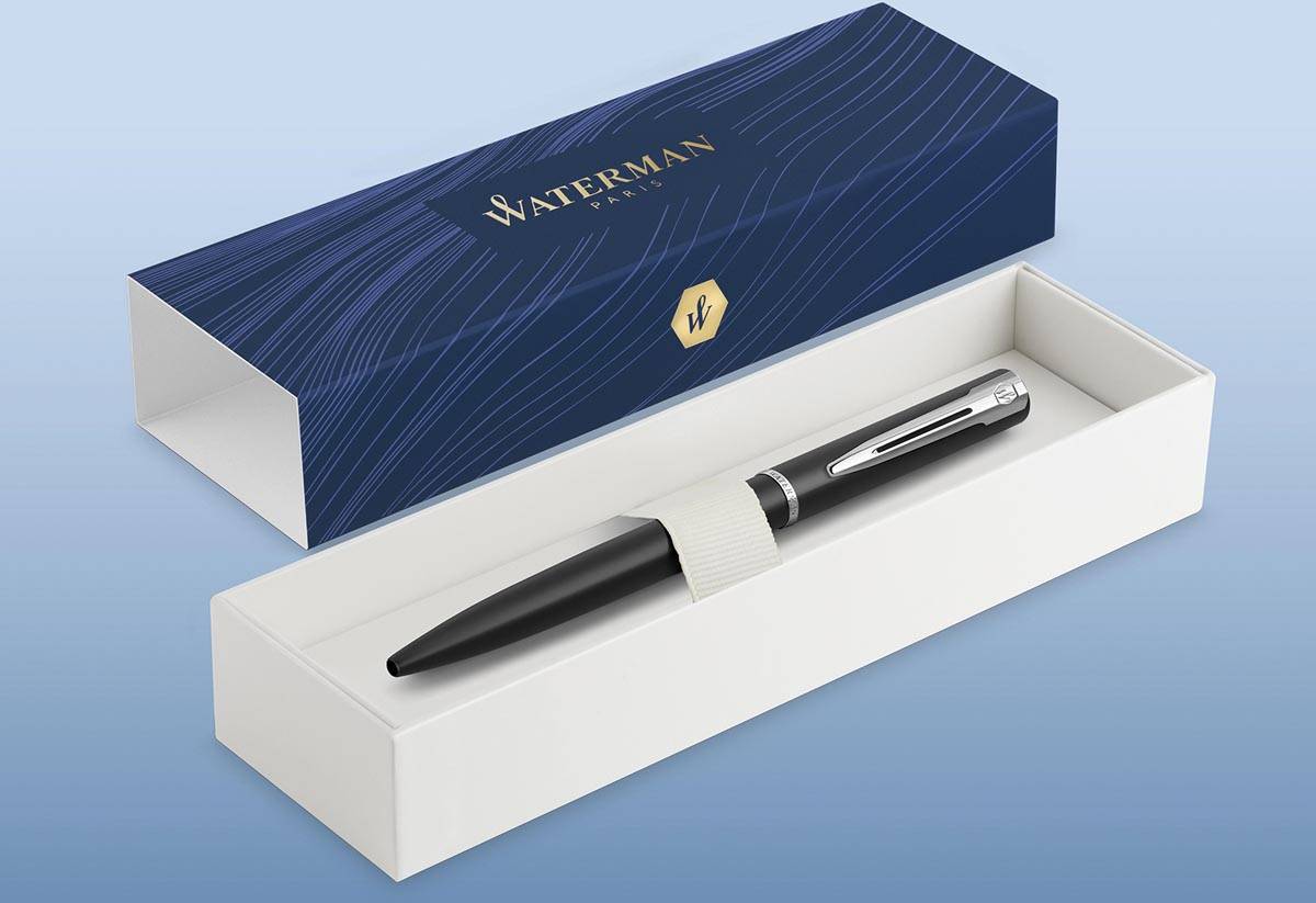 Waterman balpen Allure medium punt, in giftbox, zwart
