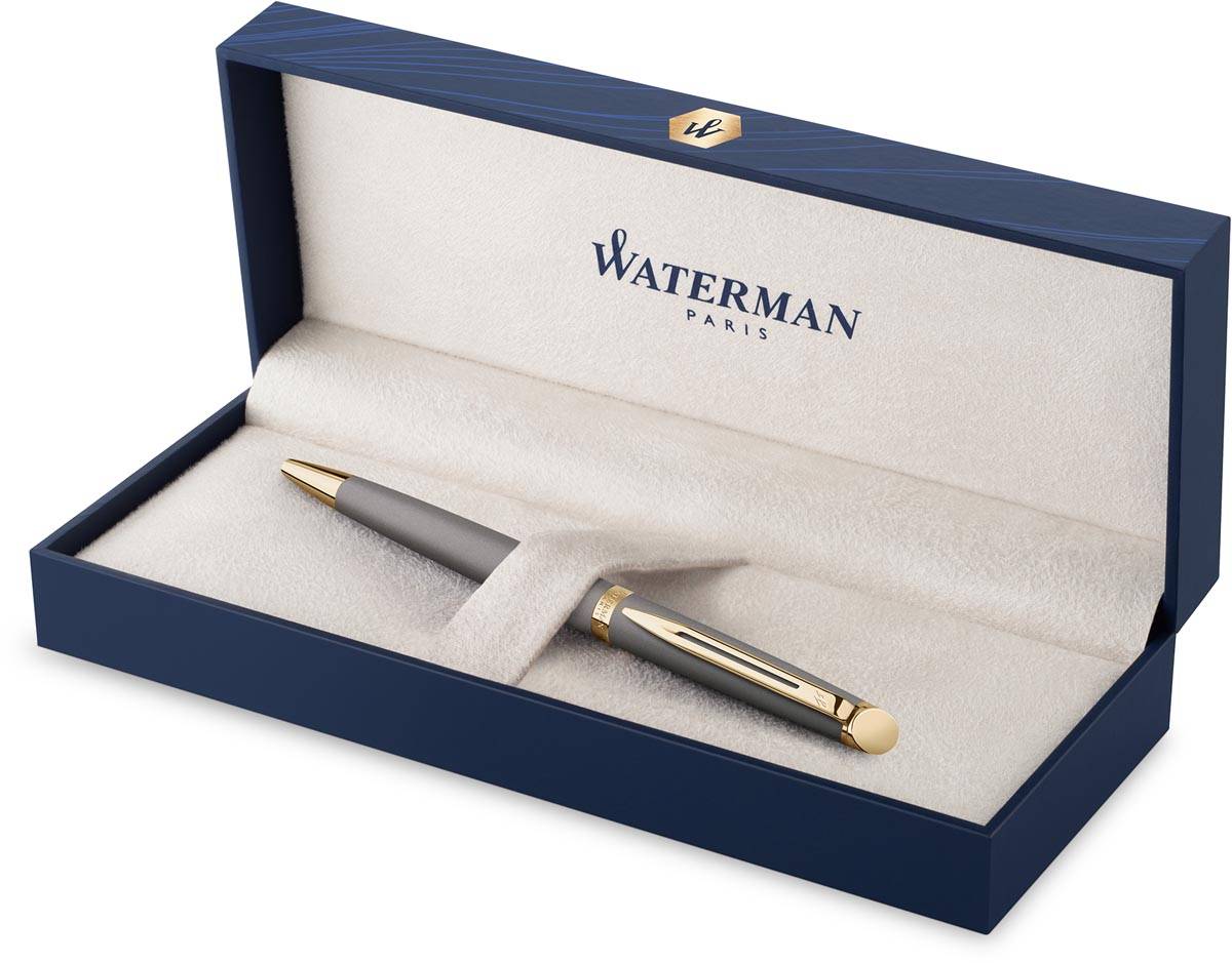 Waterman Hémisphère Metalic balpen, grijs GT, medium, giftbox