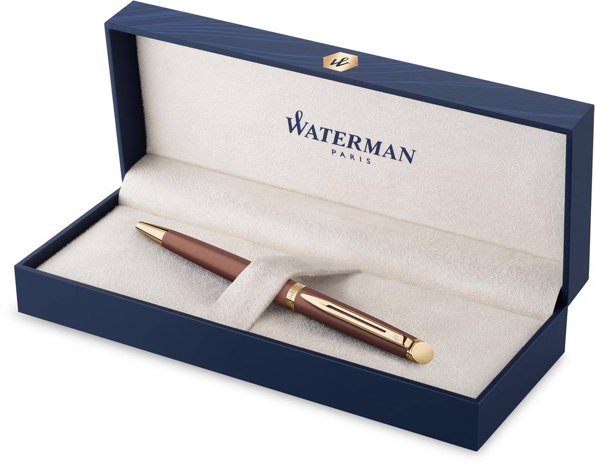 Waterman Hémisphère Metalic balpen, medium, koperrood GT, giftbox