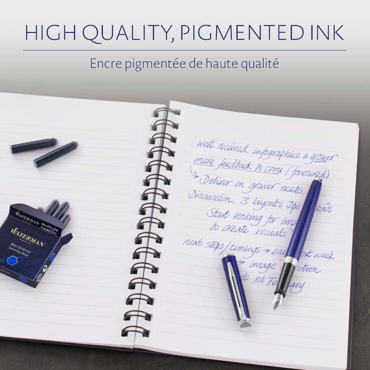 Waterman inktpatronen Standard, blauw (Serenity), blister van 36 stuks