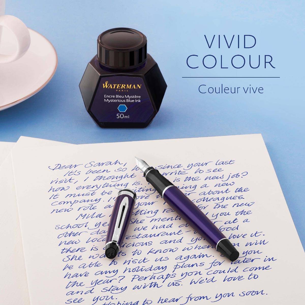 Waterman vulpeninkt 50 ml, blauw (Mysterious)
