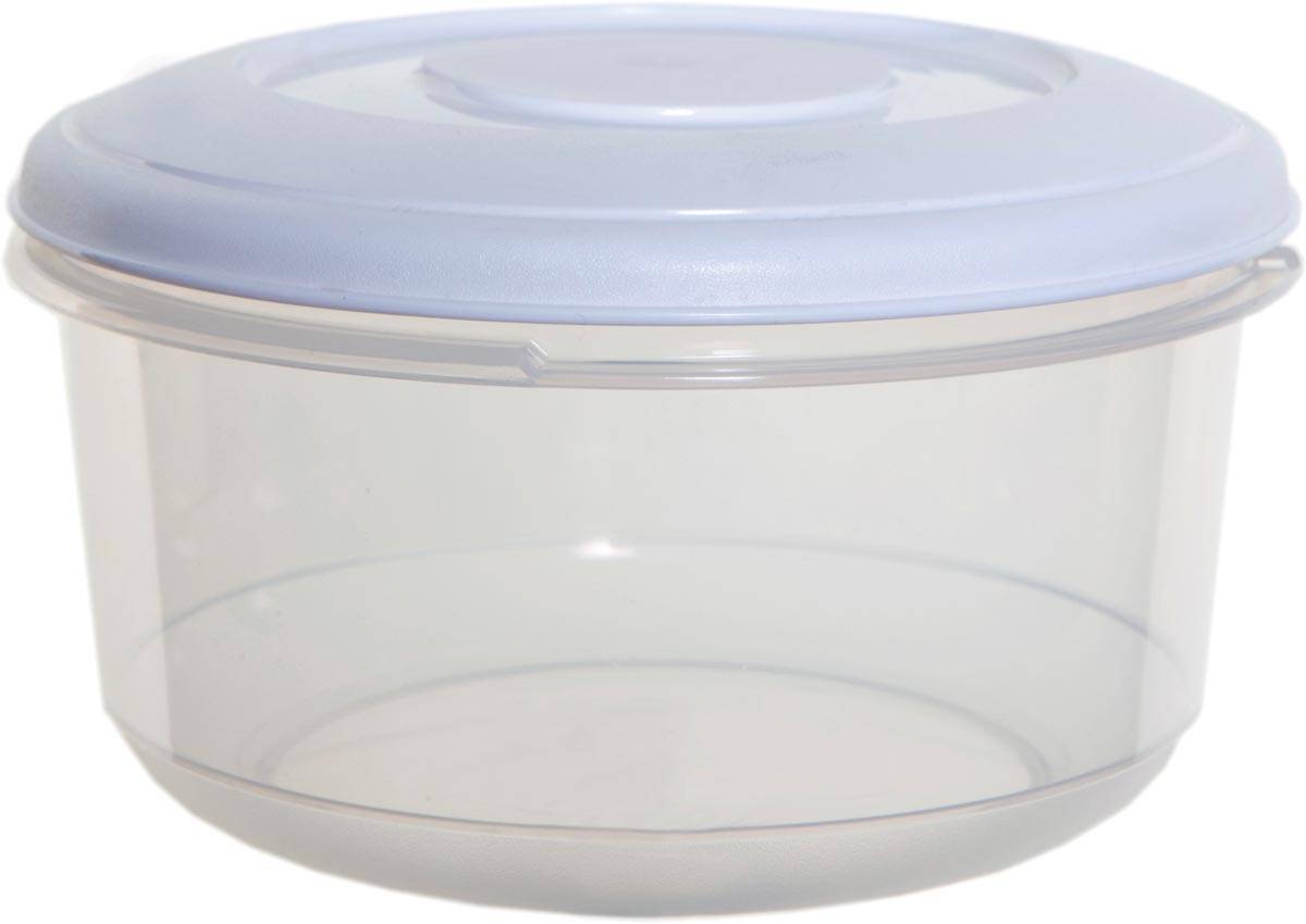Whitefurze vershouddoos rond 2 liter, transparant met wit deksel