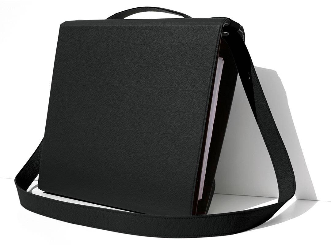 Yaka mappendrager, zwart leder