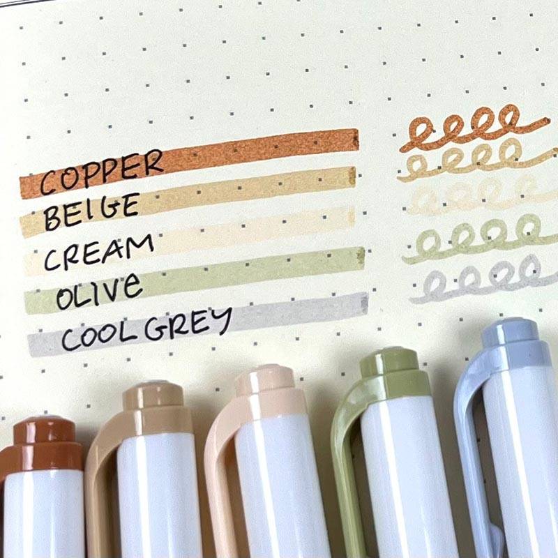ZEBRA MILDLINER markeerstift, dubbele punt, Neutral, etui van 5 stuks, in geassorteerde kleuren