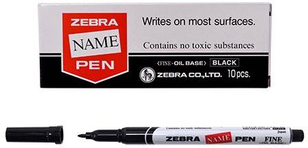 ZEBRA textielmarker, fijn, zwart