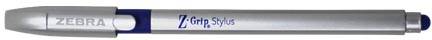 ZEBRA Z-grip balpen-stylus, inkt blauw, zilver lichaam