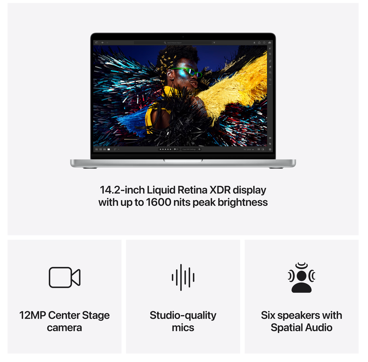 Apple MacBook Pro 14 inch (2024) M4 (10 core CPU/10 core GPU) 24GB/1TB Zilver QWERTY