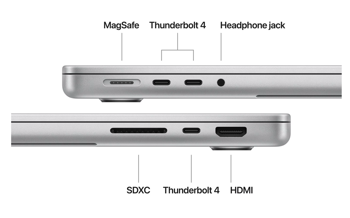 Apple MacBook Pro 14 inch (2024) M4 (10 core CPU/10 core GPU) 24GB/1TB Zilver QWERTY